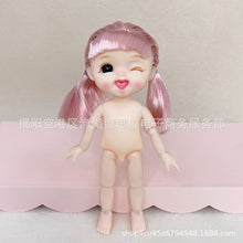 Load image into Gallery viewer, New 16cm BJD Doll 13 Jointed Dolls Cute Angry Wink Face Short Hair Doll with Shoes Nude Body for Girls DIY Toys
