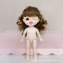 Load image into Gallery viewer, New 16cm BJD Doll 13 Jointed Dolls Cute Angry Wink Face Short Hair Doll with Shoes Nude Body for Girls DIY Toys