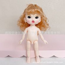 Load image into Gallery viewer, New 16cm BJD Doll 13 Jointed Dolls Cute Angry Wink Face Short Hair Doll with Shoes Nude Body for Girls DIY Toys