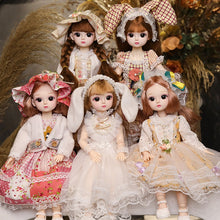 Load image into Gallery viewer, New 30cm 1/6 BJD Doll Little Girl Cute Dress 21 Removable Joint Doll Princess Beauty Makeup Doll Fashion Dress DIY Toy Gift Girl