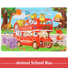 Load image into Gallery viewer, 30pcs Jigsaw Puzzle Kids Wooden Toys Cartoon Animal Wood Puzzle Board Early Learning Baby Educational Toys for Children