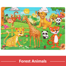 Load image into Gallery viewer, 30pcs Jigsaw Puzzle Kids Wooden Toys Cartoon Animal Wood Puzzle Board Early Learning Baby Educational Toys for Children