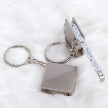 Load image into Gallery viewer, Arrival Measuring Tools Stainless Steel Retractable Ruler Tape Measure Keychain Key Ring Gauging Tools Keyring Pull Ruler