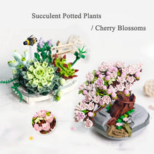 Load image into Gallery viewer, New Bouquet Potted Building Blocks Plant Cherry Tree Succulent Potted DIY Assembled Model Building Blocks Children's Toy Gift