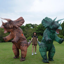 Load image into Gallery viewer, Inflatable Dino T-Rex Spinosaurus Pterosaur Triceratops Adult Velociraptor Costume Mascot Cosplay Halloween Women Man Kid