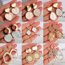 Load image into Gallery viewer, New Korean Statement Earrings for women White Cute Arcylic Geometric Dangle Drop Earings Brincos Trend Fashion Jewelry