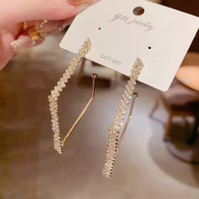 Load image into Gallery viewer, Simple Fashion Trend Round Black Rhinestone Hoop Earrings Geometric Earrings Women Elegant Exquisite Jewelry Gifts Wholesale