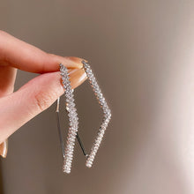 Load image into Gallery viewer, Simple Fashion Trend Round Black Rhinestone Hoop Earrings Geometric Earrings Women Elegant Exquisite Jewelry Gifts Wholesale