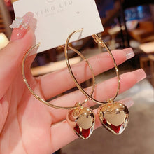 Load image into Gallery viewer, Simple Fashion Trend Round Black Rhinestone Hoop Earrings Geometric Earrings Women Elegant Exquisite Jewelry Gifts Wholesale