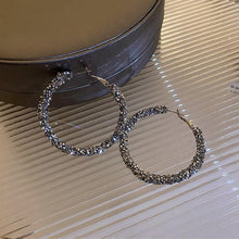 Load image into Gallery viewer, Simple Fashion Trend Round Black Rhinestone Hoop Earrings Geometric Earrings Women Elegant Exquisite Jewelry Gifts Wholesale