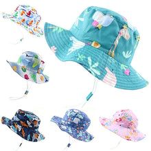Load image into Gallery viewer, Summer Baby Bucket Hat UV Protection Boys Cap Children Panama Outdoor Beach Girls Sun Hat Cartoon Infant Fisherman Cap
