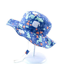 Load image into Gallery viewer, Summer Baby Bucket Hat UV Protection Boys Cap Children Panama Outdoor Beach Girls Sun Hat Cartoon Infant Fisherman Cap