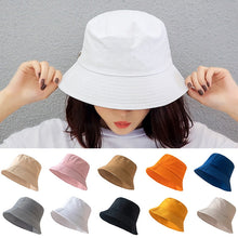 Load image into Gallery viewer, Women's Bucket Hat Unisex Summer Sunscreen Panama Hats Hip Hop Cap Cotton Solid Color Fisherman Hat Bob Outdoor Beach Caps