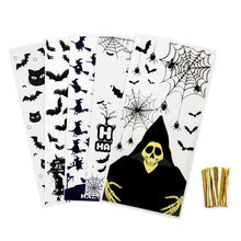Load image into Gallery viewer, 50PCS Halloween Candy Bags Bat/Pumpkin Cartoon Cookies Bag Transprant Plastic Bag Gift Packaging For Party Supplies