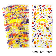 Load image into Gallery viewer, 50PCS Halloween Candy Bags Bat/Pumpkin Cartoon Cookies Bag Transprant Plastic Bag Gift Packaging For Party Supplies