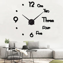 Load image into Gallery viewer, Wall Clock New Large Modern Design Wall Sticker Clock Silent Home Decor Living Room Acrylic Mirror Nordic