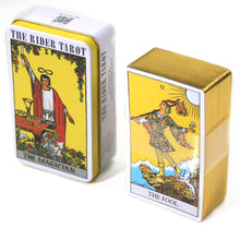 Load image into Gallery viewer, Nightmares Before Christmas Lucid Dreams Beginners Del Toro Tarot in Tin Metal Box 78 Cards Gilded Edge Paper Guidebook