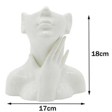 Load image into Gallery viewer, Nordic Style Flower Vase Women Body Half Face Flower Pot Vase Ceramic Art Crafts Bedroom Living Room Desktop Decoration