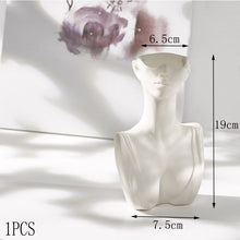 Load image into Gallery viewer, Nordic Style Flower Vase Women Body Half Face Flower Pot Vase Ceramic Art Crafts Bedroom Living Room Desktop Decoration