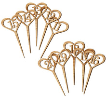 Load image into Gallery viewer, Number 1-30 Wooden Wedding Table Flower Seat Card Cake Topper Decorative Digital Topper Wedding Party Direction Signs Multi-Use