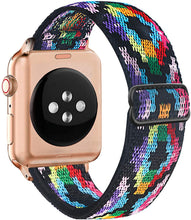 Load image into Gallery viewer, Nylon strap for apple watch band 44 mm 40mm 41mm 45mm Adjustable Elastic solo loop belt bracelet apple watch series 7 6 se 5 4 3