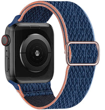 Load image into Gallery viewer, Nylon strap for apple watch band 44 mm 40mm 41mm 45mm Adjustable Elastic solo loop belt bracelet apple watch series 7 6 se 5 4 3