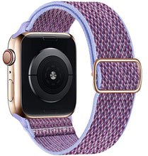 Load image into Gallery viewer, Nylon strap for apple watch band 44 mm 40mm 41mm 45mm Adjustable Elastic solo loop belt bracelet apple watch series 7 6 se 5 4 3