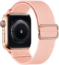 Load image into Gallery viewer, Nylon strap for apple watch band 44 mm 40mm 41mm 45mm Adjustable Elastic solo loop belt bracelet apple watch series 7 6 se 5 4 3