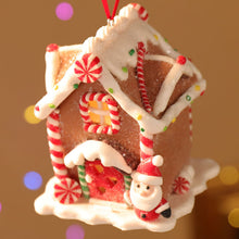 Load image into Gallery viewer, Christmas Decorations Polymer Clay Luminous Christmas House Creative Christmas LED Luminous Christmas House Christmas Decoration Pendant