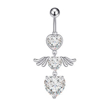 Load image into Gallery viewer, Collapsable Pole Zircon Navel Ring Navel Stud Piercing Jewelry