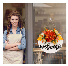 Load image into Gallery viewer, Dexiang 30cm Circular Wood Welcome Signboard Doors and Windows Decoration Garland