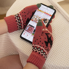 Load image into Gallery viewer, Thickened Touch Screen Thermal Gloves Men's and Women's Fleece-Lined Wool Touch Screen Gloves Deer Knitted Gloves