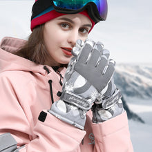Load image into Gallery viewer, Gloves Women's Winter Warm Waterproof Fabric Full Palm Touch Screen Girls Outdoor Riding Cold-Proof Windproof