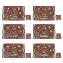 Load image into Gallery viewer, Christmas Decoration Creative Christmas PVC Printing Table Mat Cup Mat Each 6 Pack 12PCs
