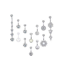 Load image into Gallery viewer, Multi-Layer Stainless Steel Belly Ring Long-Sleeved Suit Navel Stud Piercing Jewelry