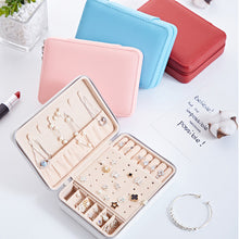 Load image into Gallery viewer, Portable Jewelry Storage Box Stud Earrings Ring Zipper Holders Case