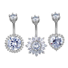 Load image into Gallery viewer, Round Heart-Shaped Flower High Quality Zircon Navel Stud Belly Ring