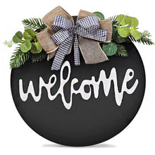 Load image into Gallery viewer, Dexiang 30cm Circular Wood Welcome Signboard Doors and Windows Decoration Garland