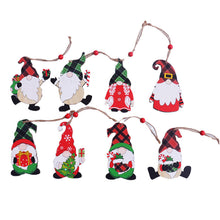 Load image into Gallery viewer, Christmas Decorations Painted Wooden Small Pendant Christmas Tree Faceless Old Rudolf Pattern Pendant