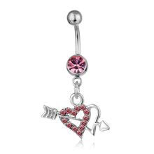 Load image into Gallery viewer, New Piercing Jewelry Diamond Heart-Shaped Pendant Belly Ring Navel Stud