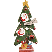 Load image into Gallery viewer, Christmas Decorations Wooden Christmas Tree Ornaments Old Snowman Bell Retro Furnishings Decorations Scene Layout