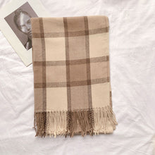Load image into Gallery viewer, Autumn Winter Retro Plaid Artificial Cashmere Scarf Women 'S New Fashion Tassel Warm Scarf Office