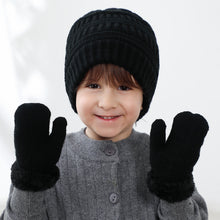 Load image into Gallery viewer, New Children's Hat Gloves Set Boys and Girls Knitted Hat Fleece-Lined Knitting Glove Bag Set 2-Piece Set