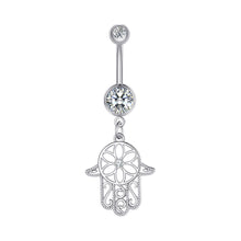 Load image into Gallery viewer, New Five-Leaf Flower Zircon Navel Ring Navel Stud Piercing Jewelry