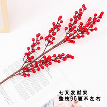 Load image into Gallery viewer, Fortune Fruit Red Berry Rich Fruit New Year Christmas Living Room Home Decoration Flower Arrangement Small Holly Bouquet