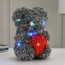 Load image into Gallery viewer, Christmas Gift Rose Bear PE Foam Artificial Flower Girl Valentine's Day Gift Colorful Lights Love Rose Bear