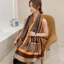 Load image into Gallery viewer, Spring and Summer New Silk Scarf Gift Silk Imitation Silk Women's Printed Imitation Mulberry Silk Beach Towel Shawl Scarf