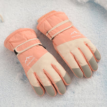 Load image into Gallery viewer, Women's Ski Gloves Fleece Lined Padded Warm Keeping Color Matching Five Finger Full Touch Screen Wind and Skid Cycling Gloves