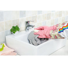 Load image into Gallery viewer, Latex Wear-Resistant Dishwashing Gloves Kitchen Household Laundry Floral Velvet Gloves Waterproof
