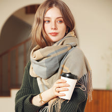 Load image into Gallery viewer, Artificial Cashmere Scarf 2023 New Winter Women's Shawl Thickened Warm Fringe Bib